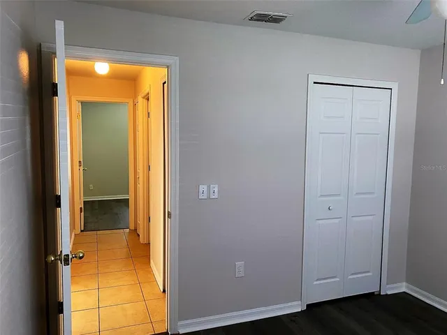 a view of a bathroom with a door