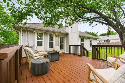 a view of a patio on the roof deck