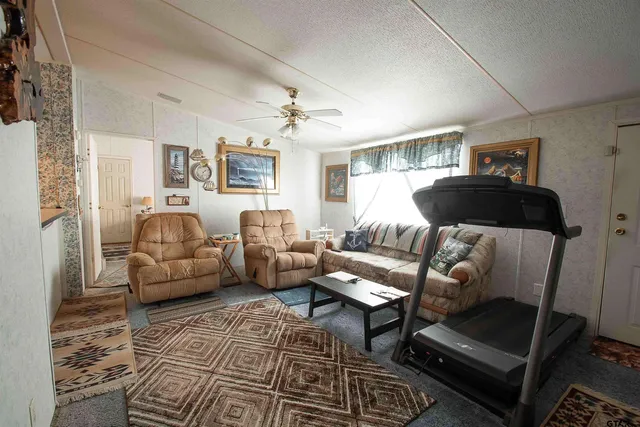 a living room with furniture and a couch