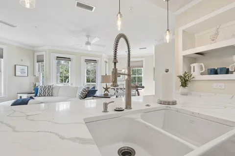 a large white tub sitting in a living room