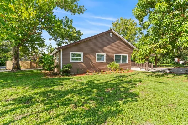 a house view with a garden space