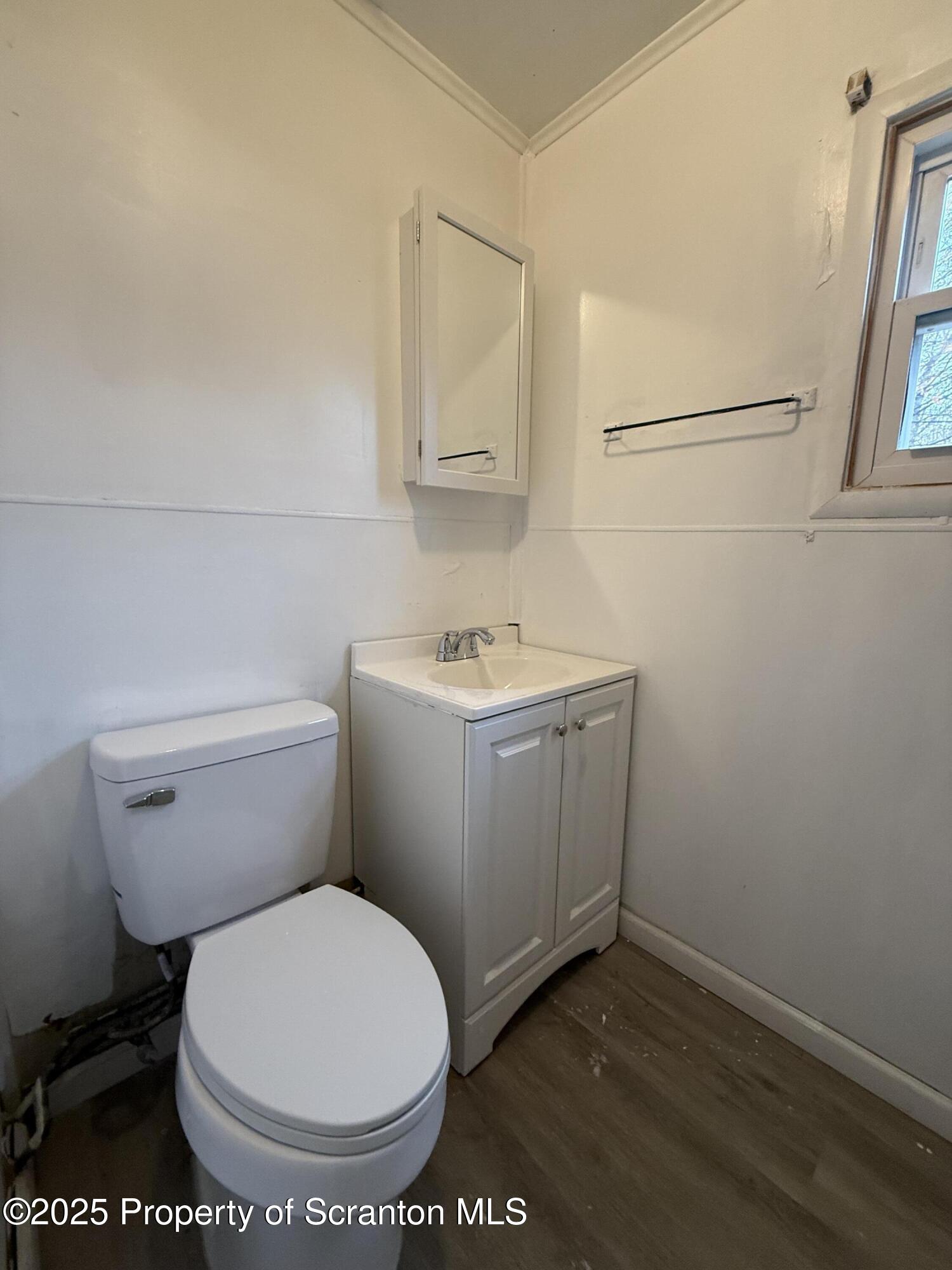 203 Greenbush Street Scranton, PA 18508 - Photo 12 of 20 a bathroom with a toilet a sink and a mirror