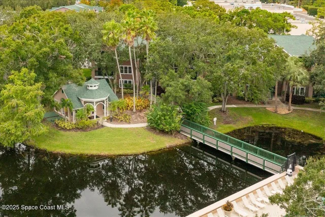 a view of a pool in a yard