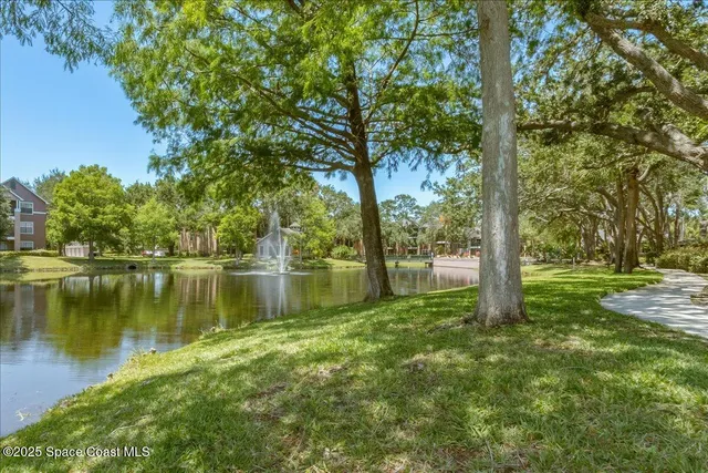 a view of lake with a building