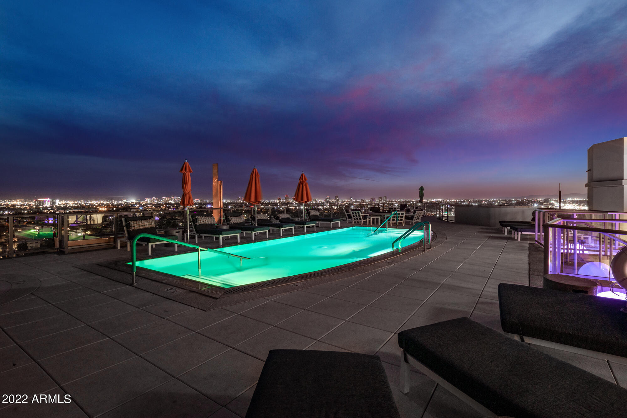 2211 East Camelback Road, Unit 1105/06 Phoenix, AZ 85016 - Photo 66 of 69 Evening Rooftop