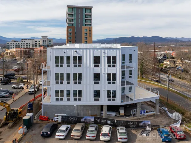 a view of a city that has tall buildings