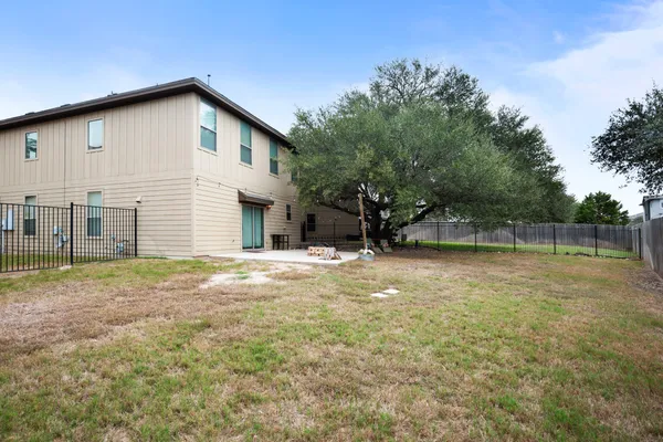 a view of a backyard with a garden