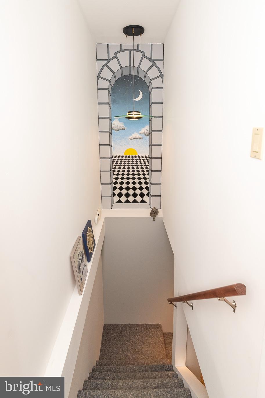 16550 Yeoho Road Sparks, MD 21152 - Photo 40 of 67 Hand painted mural in stairway to lower level