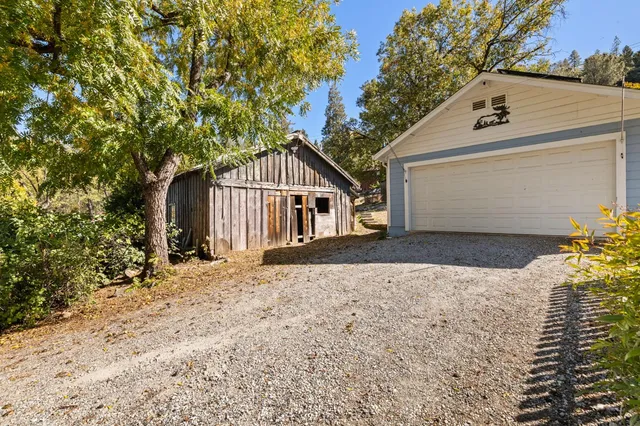 a view of backyard of house