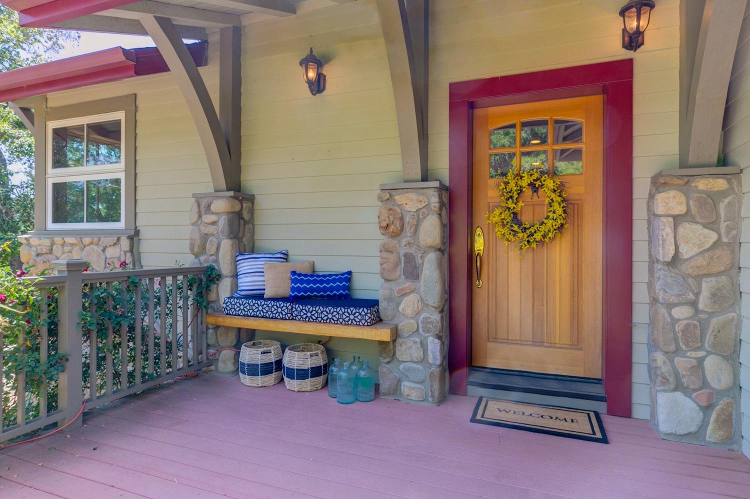 407 Del Norte Road Ojai, CA 93023 - Photo 10 of 39 a view of front door with furniture and a potted plant