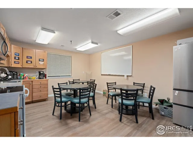 a view of a dining area with furniture
