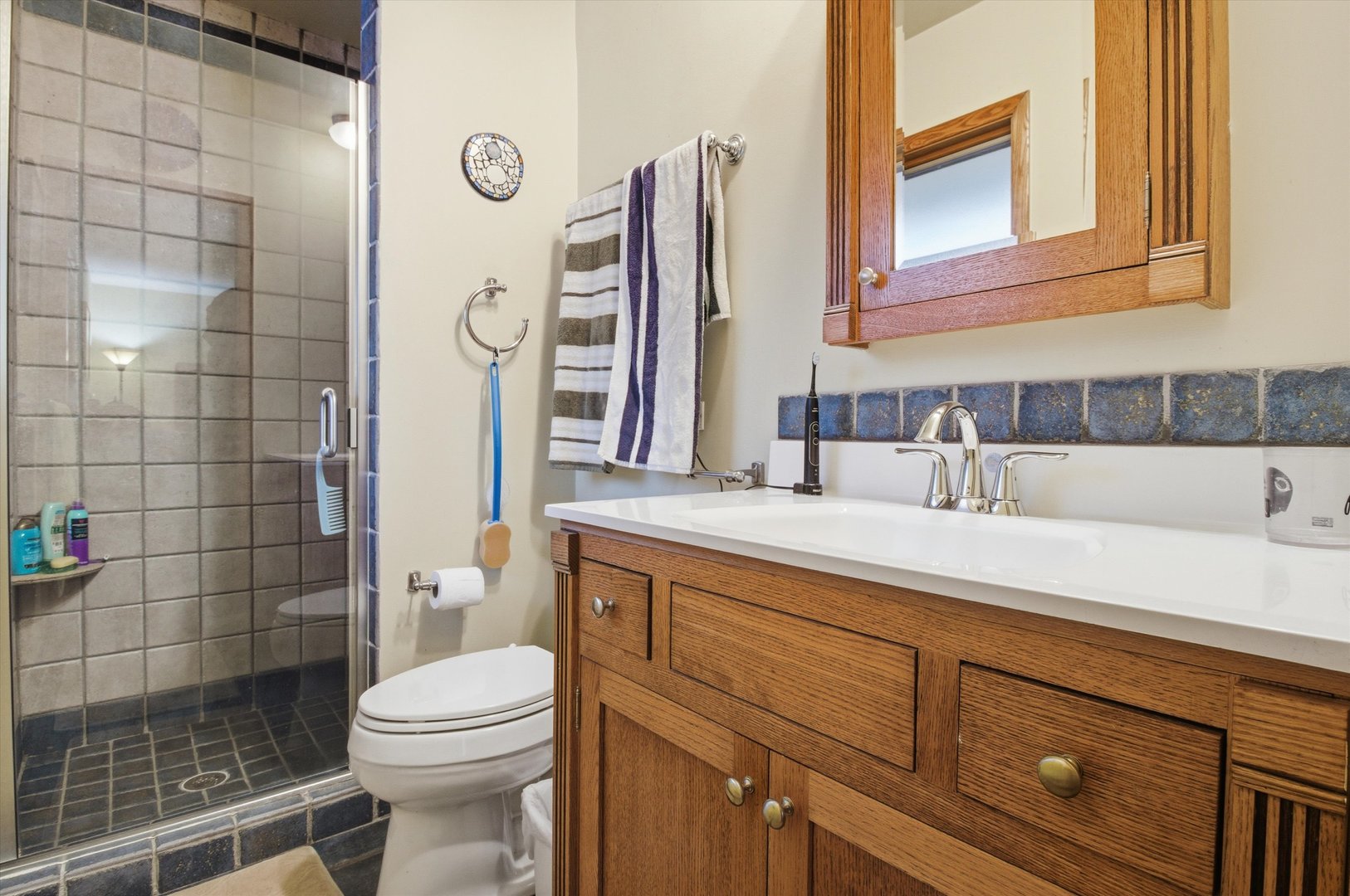 219 North Prospect Street Roselle, IL 60172 - Photo 13 of 34 a bathroom with a sink a toilet and shower