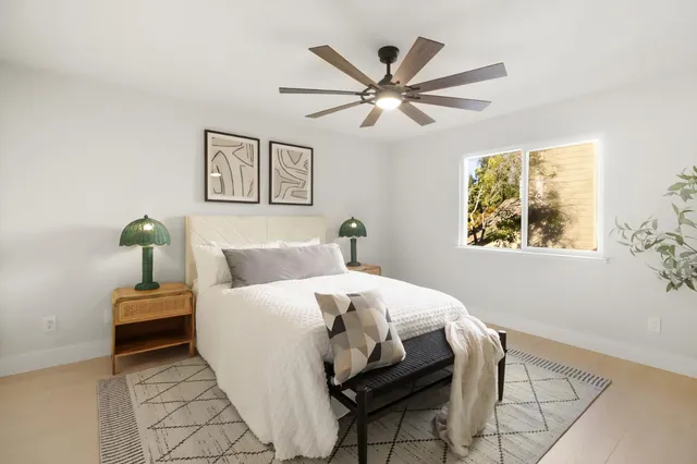 a view of a park with swings