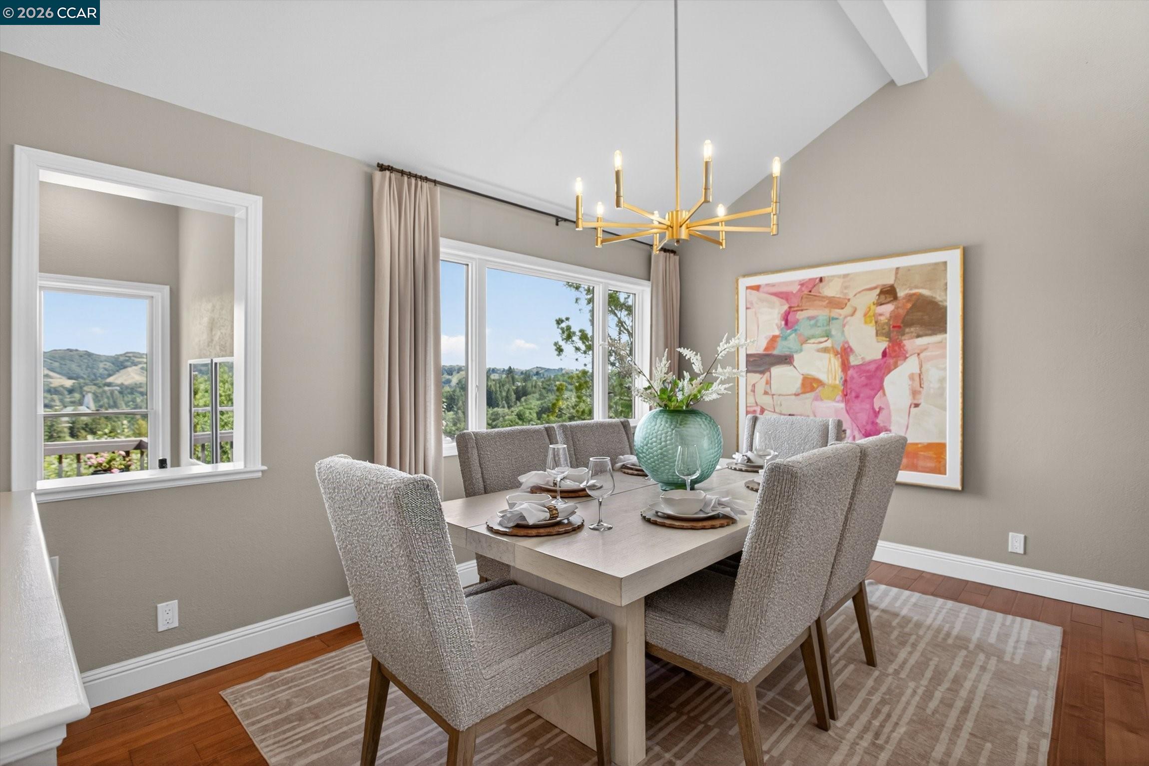 4105 Coralee Lane Lafayette, CA 94549 - Photo 12 of 43 a view of a dining room with furniture window and wooden floor
