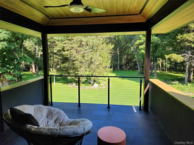 a workspace with furniture and rug