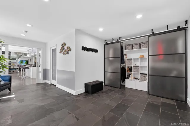 a view of a kitchen and dining room
