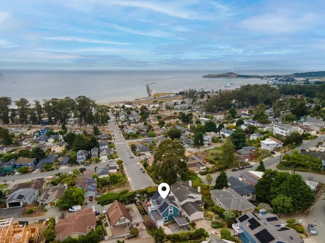 an aerial view of multiple house