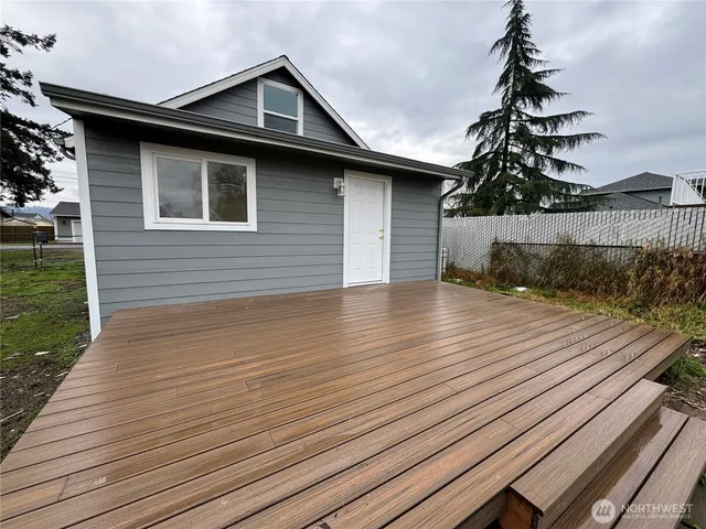 a view of a house with a deck