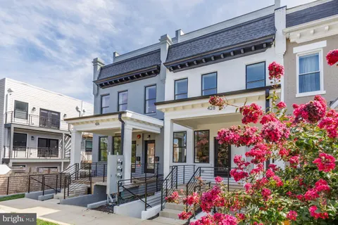 a front view of multiple houses