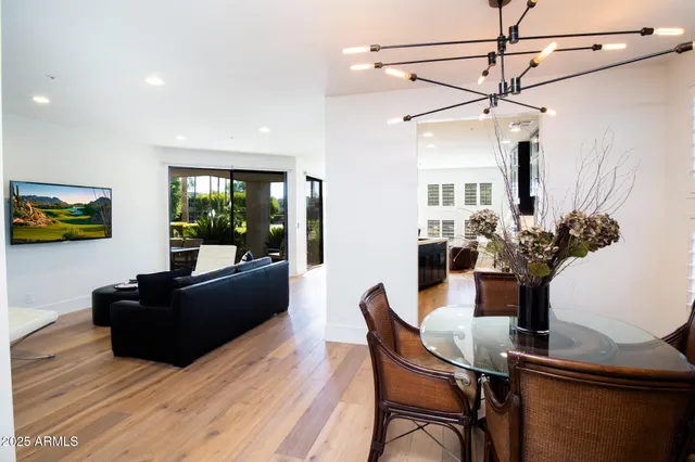 a living room with furniture