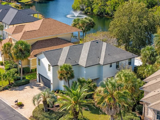 an aerial view of a house