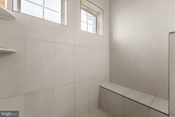 a bathroom with a window