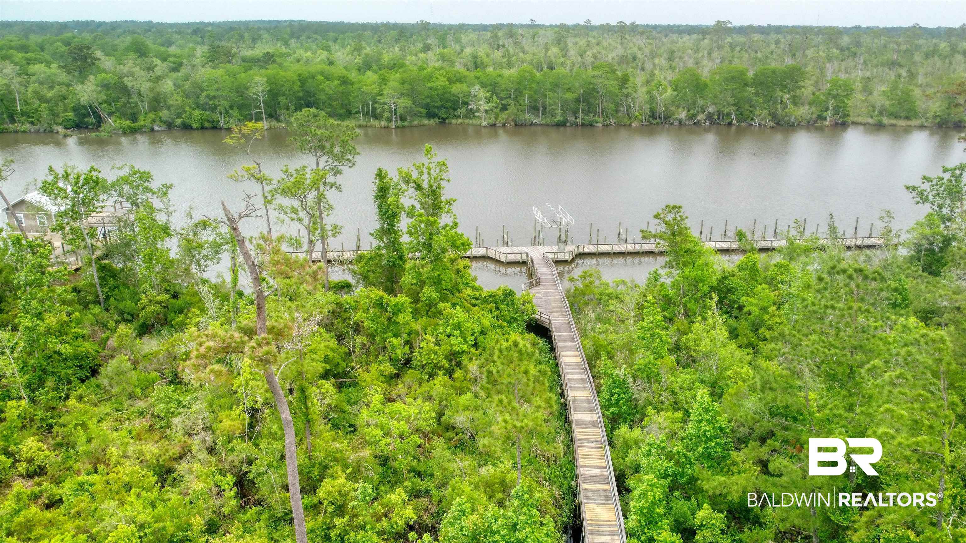 Pandion Drive Foley, AL 36535 - Photo 4 of 9 Drone / aerial view of a forest and a large body of water