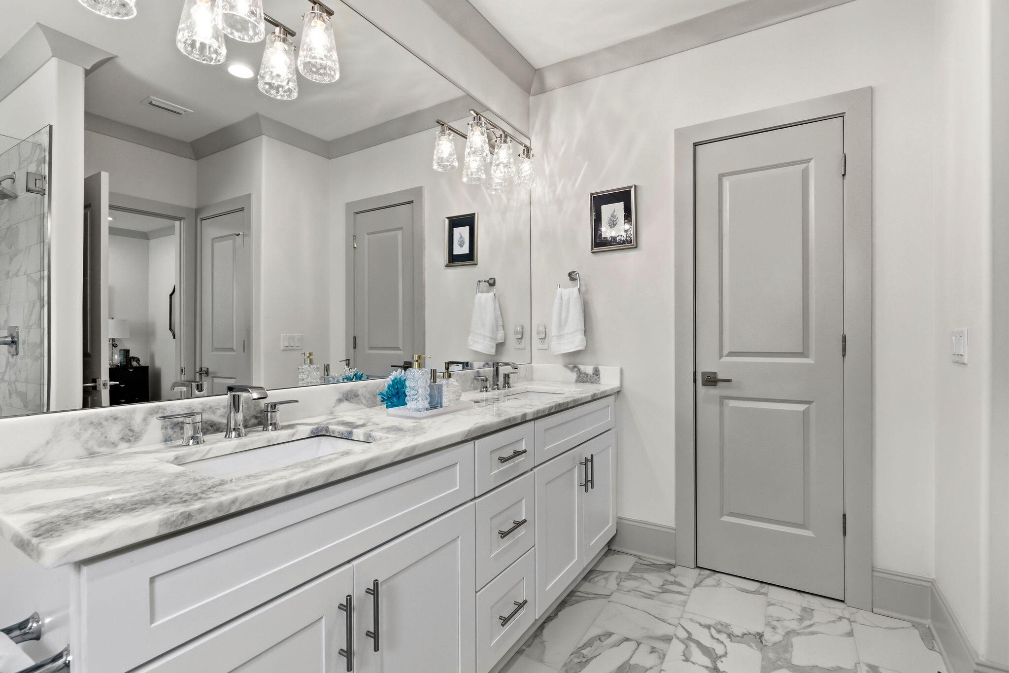 45 Golden Bell Court, Unit 45C Inlet Beach, FL 32461 - Photo 24 of 43 a bathroom with a double vanity sink and a mirror