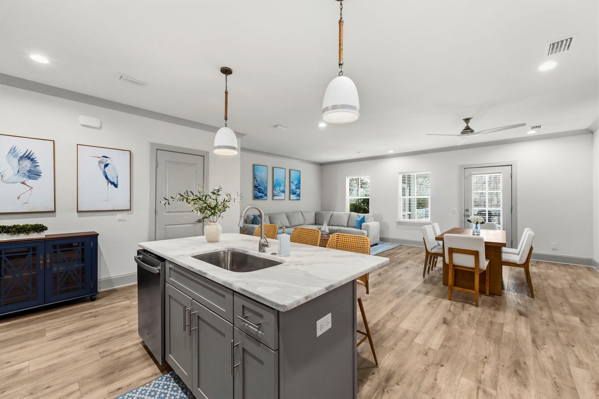 45 Golden Bell Court, Unit 45C Inlet Beach, FL 32461 - Photo 9 of 43 a view of kitchen island dining table and chairs