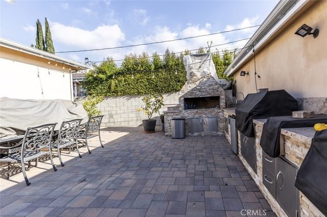 a view of a porch with seating space