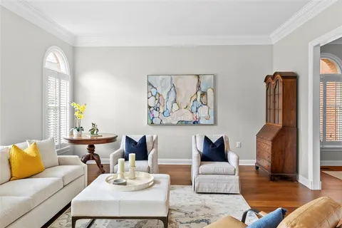 a living room with furniture and a couch