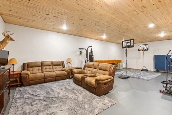 a living room with furniture