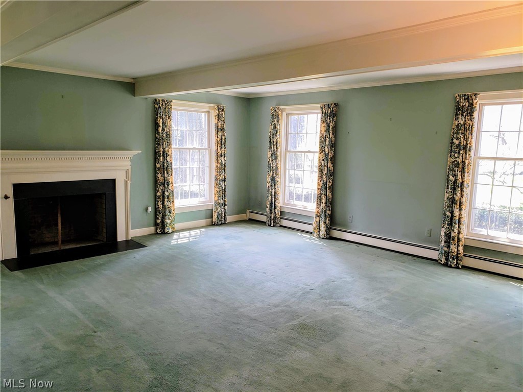 3178 South Ridge Road Perry, OH 44081 - Photo 15 of 29 Loser level family room with wood burning fireplace and windows facing back yard