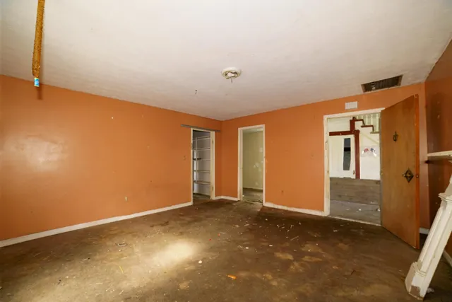 an empty room with a window