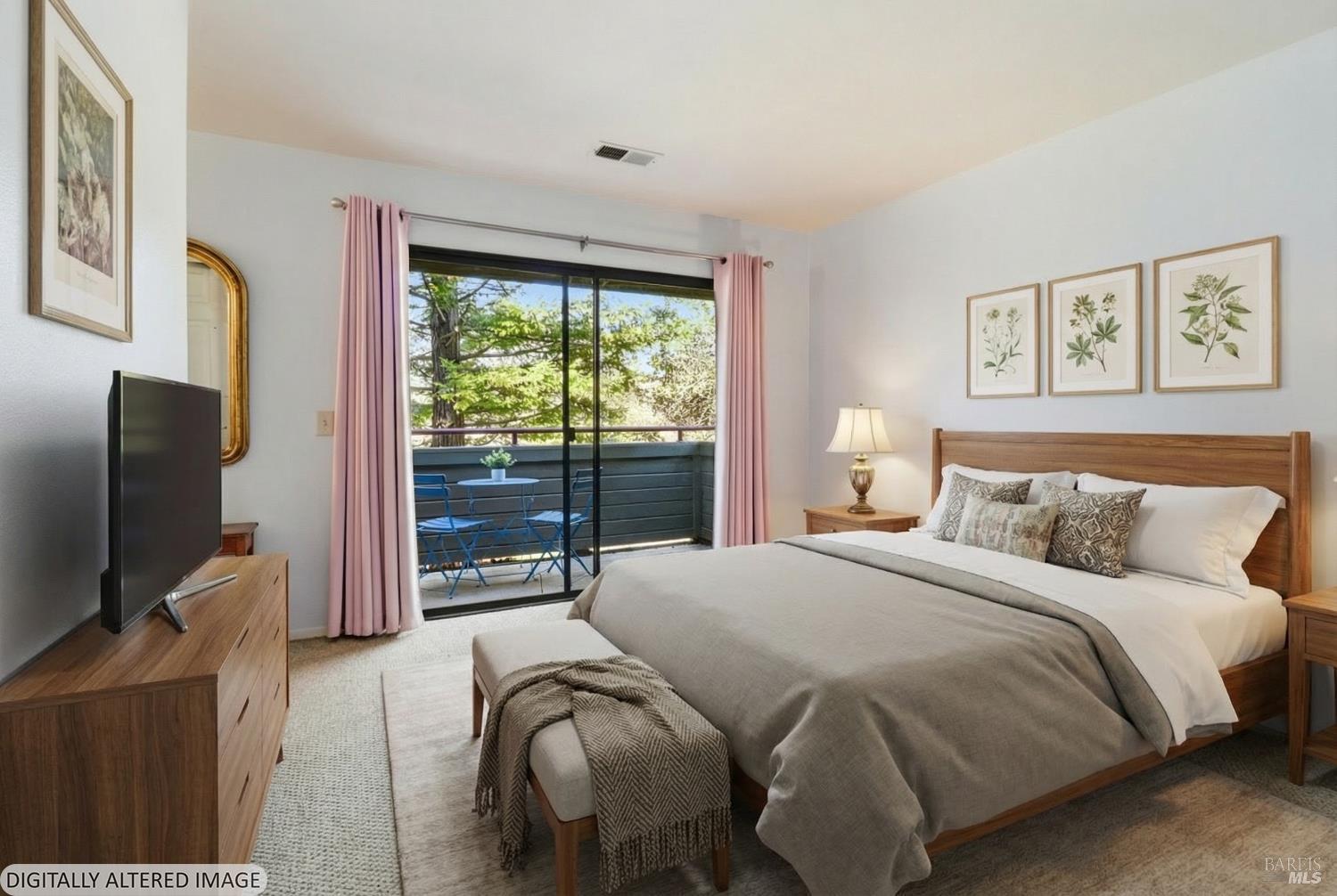 240 Seagull Row Novato, CA 94945 - Photo 17 of 33 a bedroom with a bed and a flat screen tv