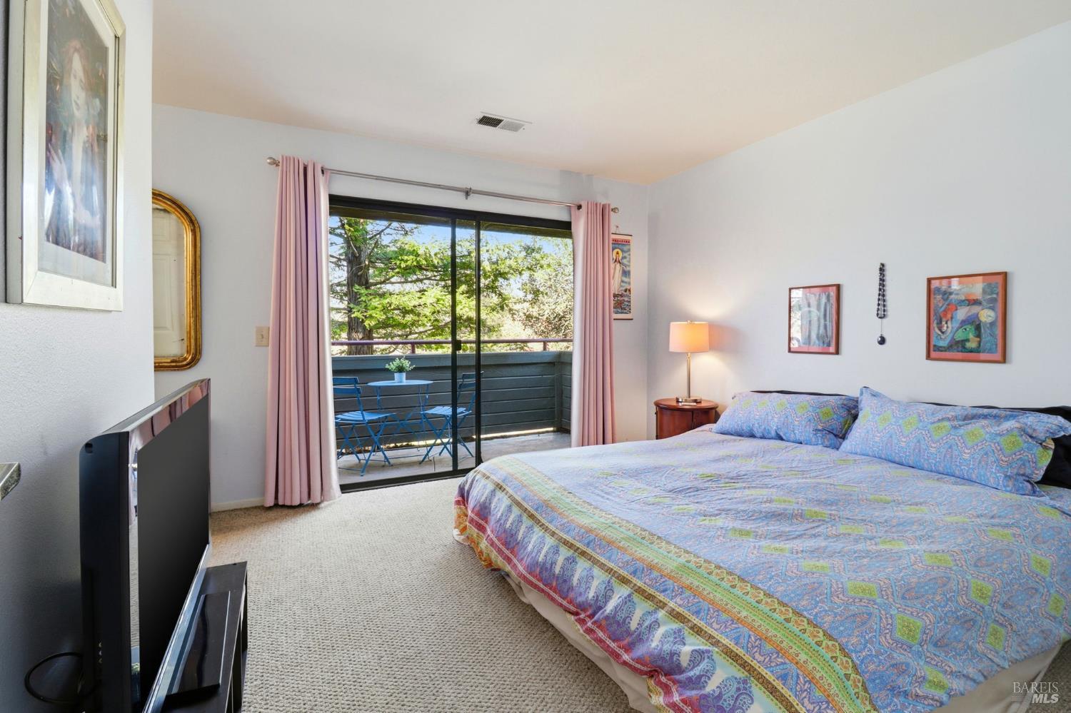 240 Seagull Row Novato, CA 94945 - Photo 18 of 33 a bedroom with a bed flat screen tv and a large window