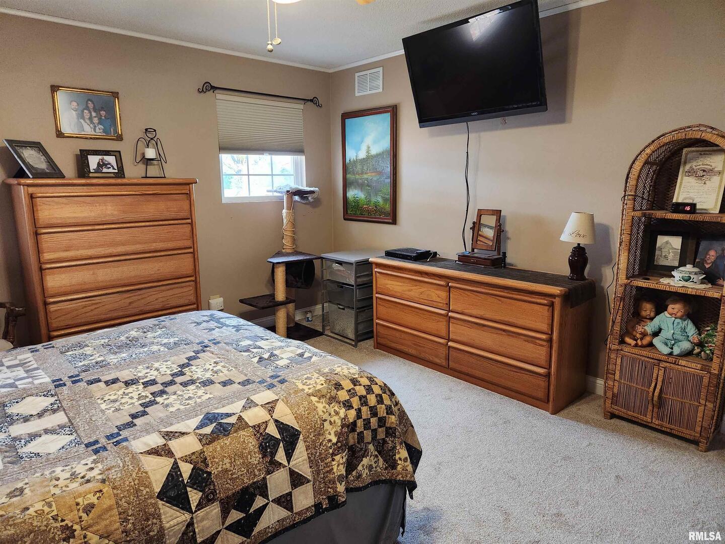 15766 East Tilton Road Ina, IL 62846 - Photo 11 of 59 a bedroom with a bed and a flat screen tv