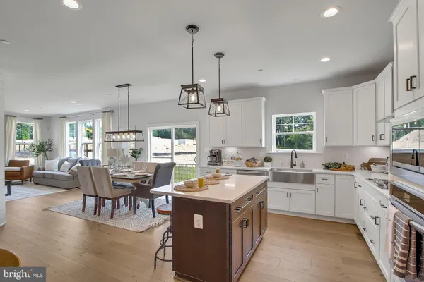 a kitchen with lots of counter top space