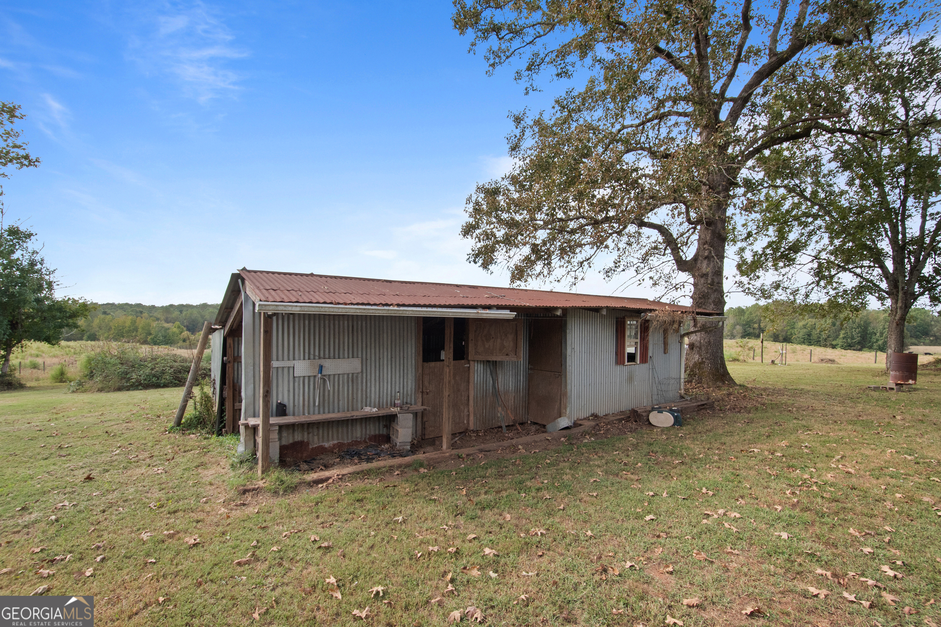 402 Tom Bell Road Milner, GA 30257 - Photo 53 of 64 a view of backyard with large tree and wooden fence