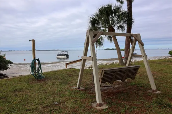 a big yard with trees