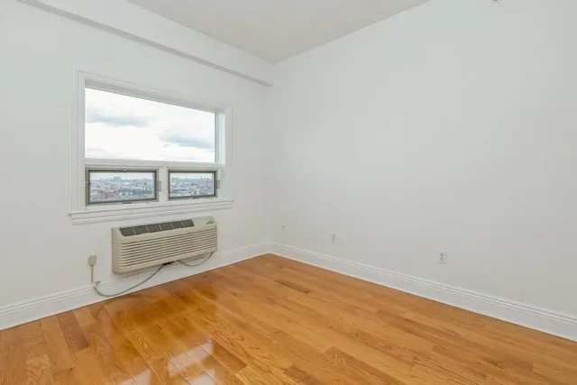 an empty room with a window