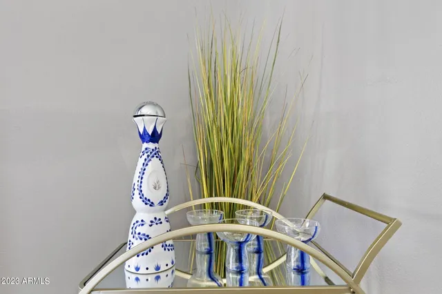 a dining room with furniture and a table