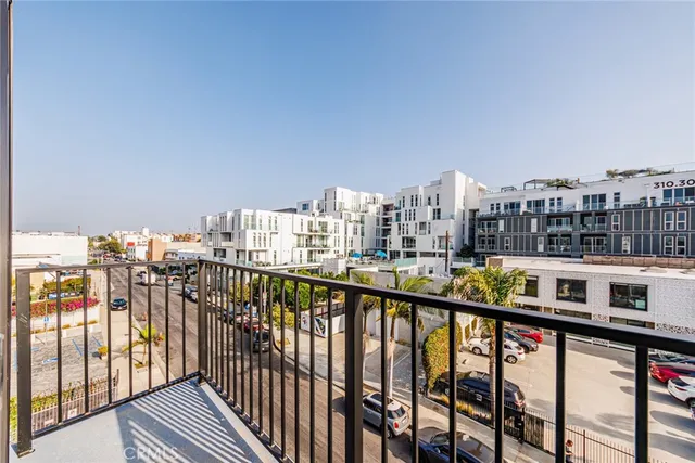 a view of city from a balcony