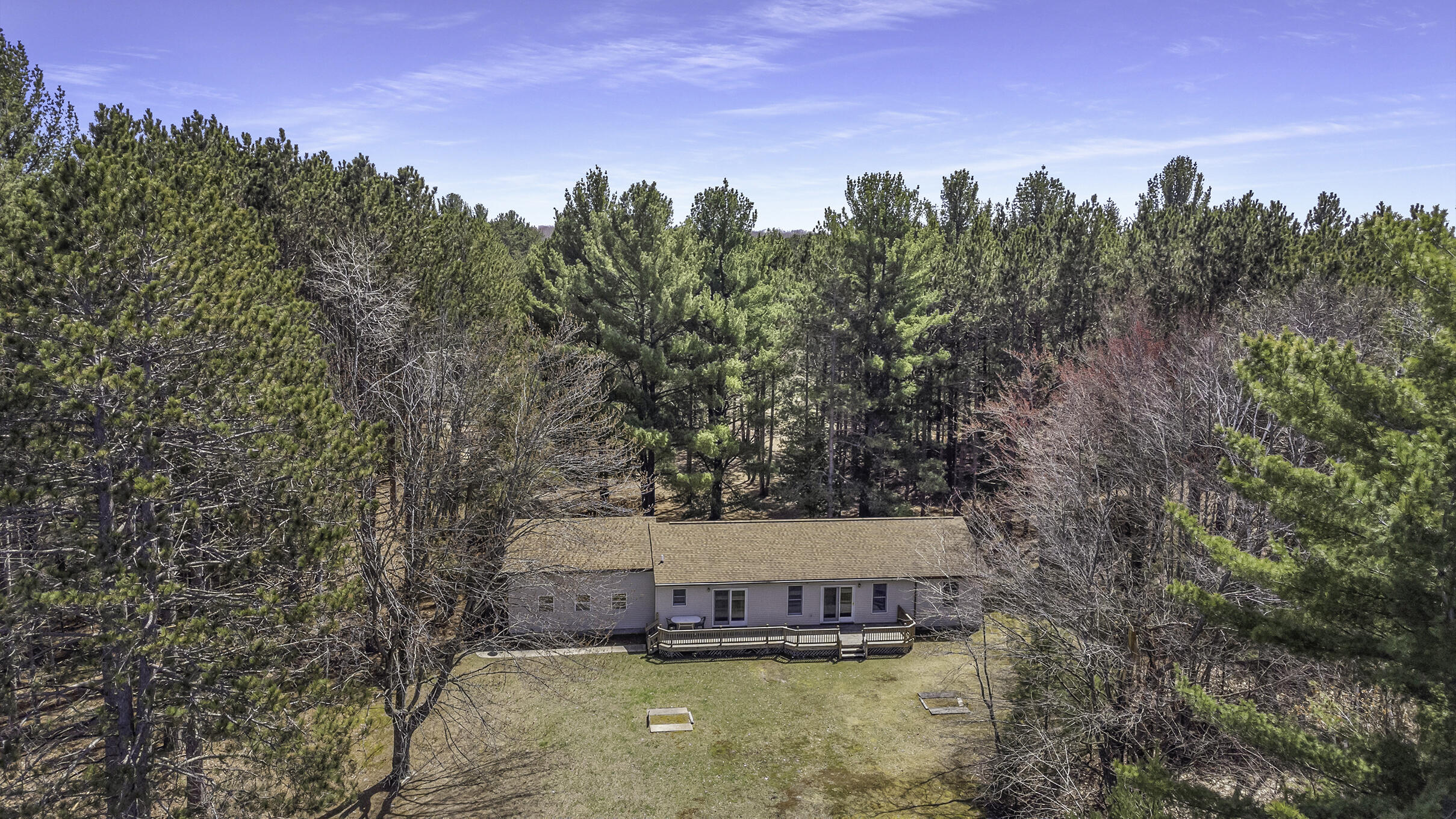 6970 Kenny Road Kaleva, MI 49645 - Photo 2 of 34 Backyard Aerial