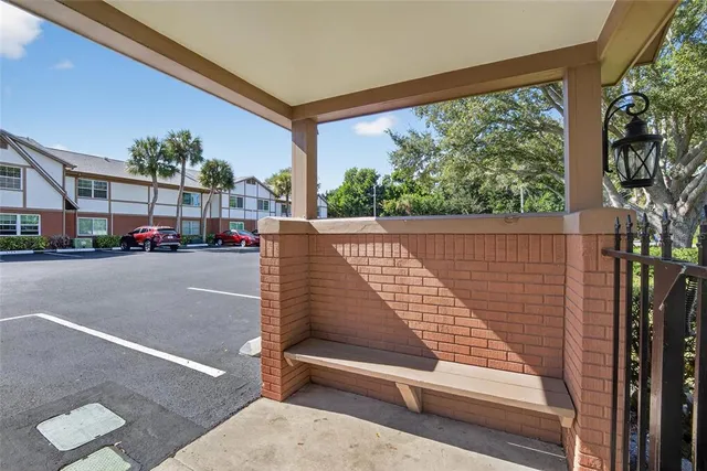 a view of a park with swings and slides
