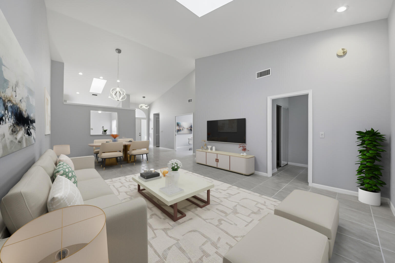 7617 Island Breeze Terrace Boynton Beach, FL 33437 - Photo 29 of 46 a living room with furniture a flat screen tv and a large window