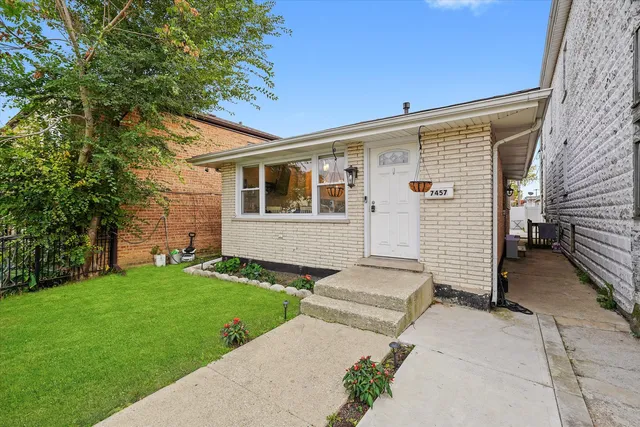 a view of a backyard with a garden