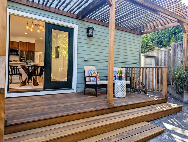 a outdoor space with sitting area