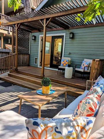 a outdoor space with patio lots of furniture