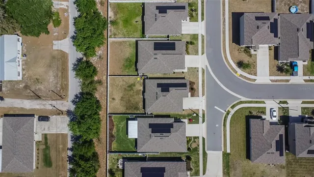 an aerial view of a house
